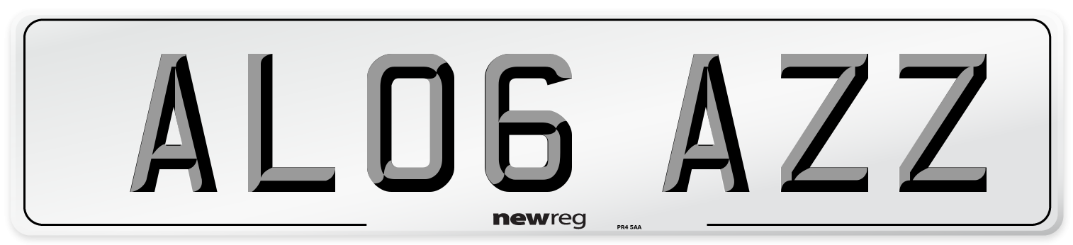 AL06 AZZ Number Plate from New Reg
